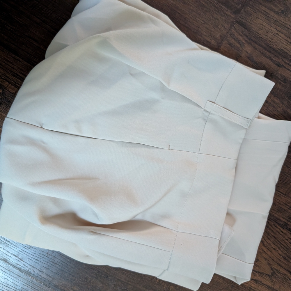 Express Cream Editor High Rise Ankle Pants